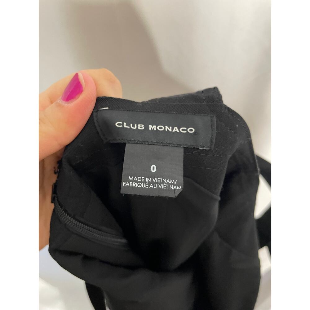 Club Monaco Women Self Buckle Jumpsuit Black Tank Cropped Pants Size 0 - Picture 6 of 7